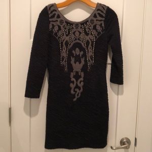 Free People Black embellished mini dress